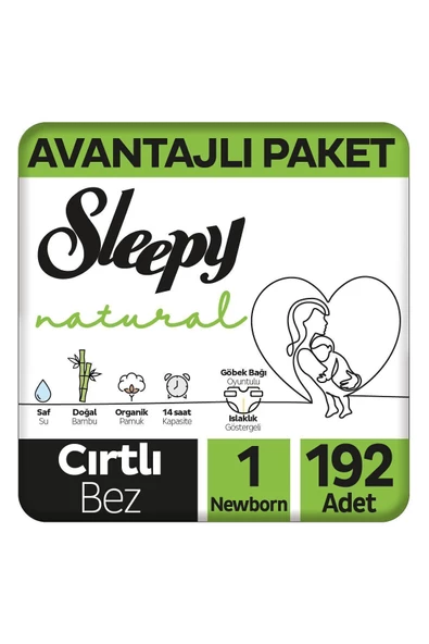 Sleepy Extra Günlük Aktivite Bezi 1 Numara Yenidoğan 192 Adet