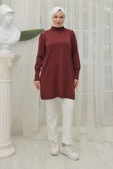 Armine TREND Triko Tunik Bordo 24KTD404