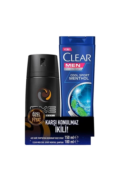 AXE Deodorant 150Ml Dark +Clear  Cool Sprit 180 Ml