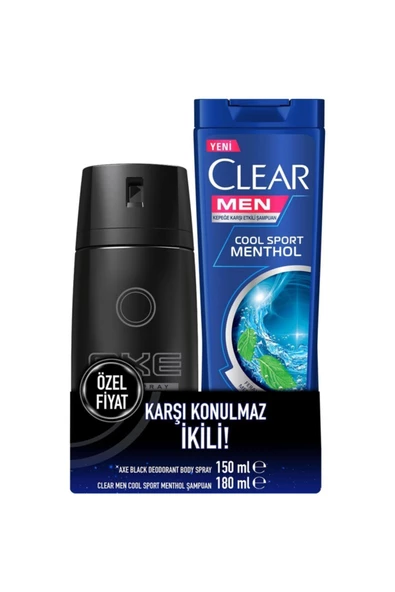 AXE Deodorant Black 150Ml+Clear Cool 180Ml