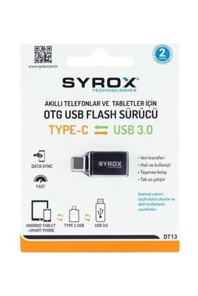 SYROX Usb-3 Den Type C Ye Dönüştürücü Otg Dt13