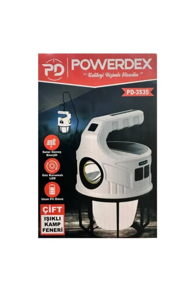 POWERDEX Çift Işıklı Güneş Enerjili Kamp Feneri - 2