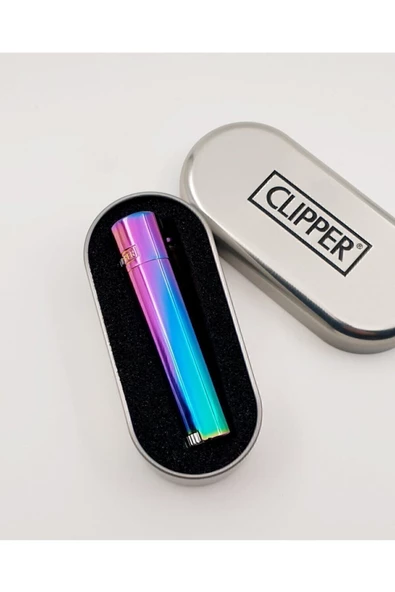 CLİPPER Metal Gökkuşağı Renkli Çakmak Metal Kutulu - 3