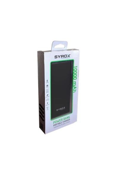 SYROX Powerbank Şarj Cihazı 10000Mah Pb117 - Siyah