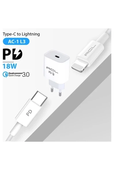 ACL Apple Iphone Pd Duvar Şarj Aleti Lightning Usb Kablolu Ac-1 L3 - 3