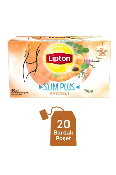 LİPTON Slim Plus Kayısılı Bardak Poşet Bitki Çayı 20'Li 36 Gr