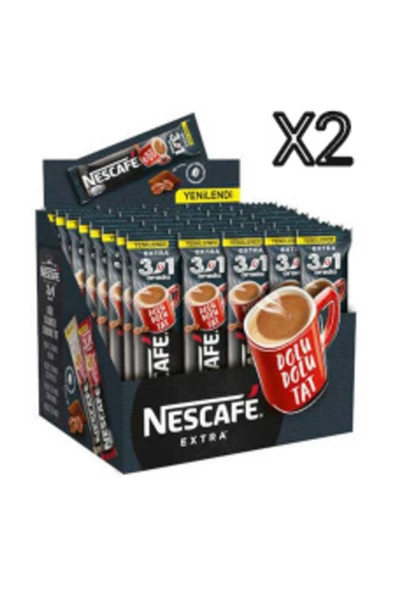 NESTLE Nescafe Extra 3'Ü 1 Arada Hazır Kahve 48'Li X 2 Adet