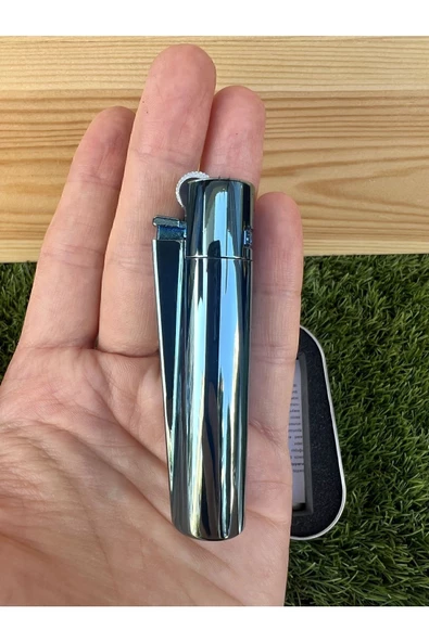 CLİPPER Parlak Deep Blue Taşlı Çakmak - 6