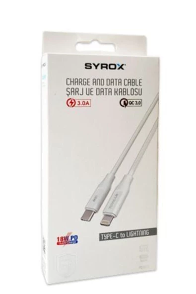SYROX Pd18Lk 18W 3.0A Type-C To Iphone Pd Şarj Kablosu - Aynı Gün Kargo - - 2