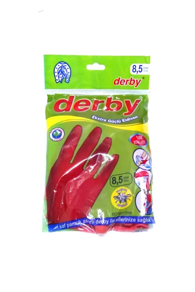 DİMAHOME Derby 8.5No Kırmızı Bulaşık Eldiveni Bx30 Kl150