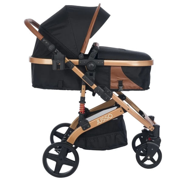 VaVbaby EliteCruise Travel Sistem Lüks Bebek Arabası Konforlu Seyahat Sistem Puset Katlanabilir Siyah Gold - 7