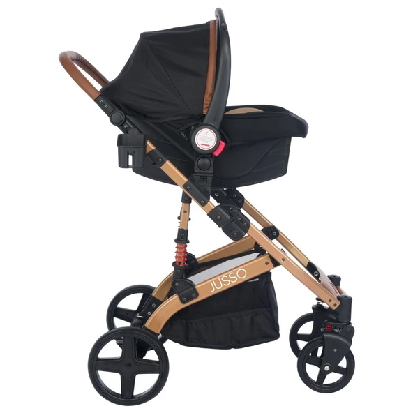 VaVbaby EliteCruise Travel Sistem Lüks Bebek Arabası Konforlu Seyahat Sistem Puset Katlanabilir Siyah Gold - 3