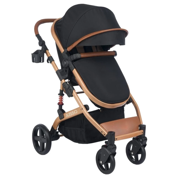 VaVbaby EliteCruise Travel Sistem Lüks Bebek Arabası Konforlu Seyahat Sistem Puset Katlanabilir Siyah Gold - 2