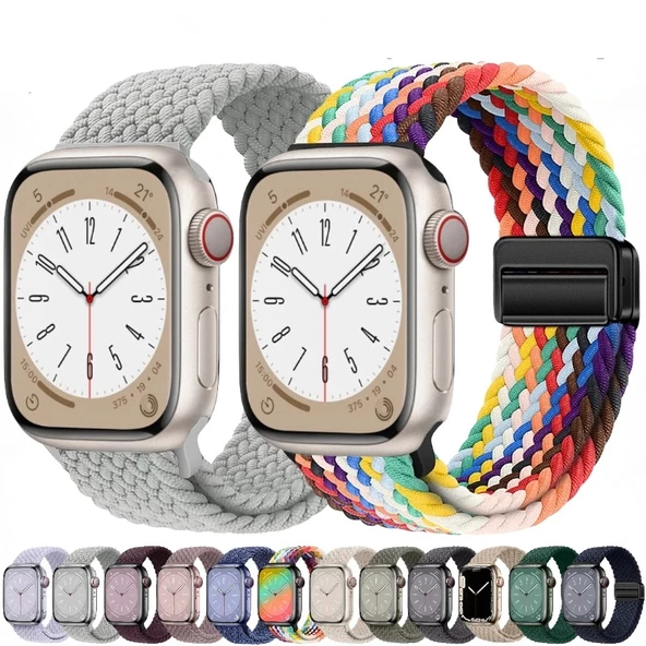 Apple Watch 44/45/46/49mm Kordon Magnet Örgü Strap 2/3/4/5/6/se/7/8/9/10/11/ultra