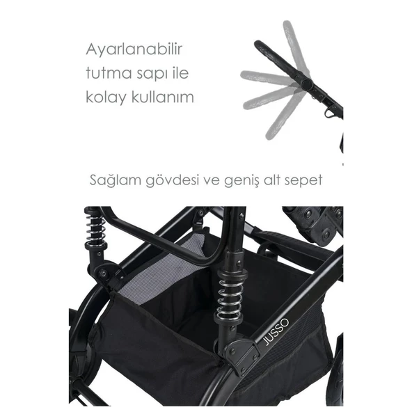 VaVbaby EliteCruise Travel Sistem Lüks Bebek Arabası Konforlu Seyahat Sistem Puset Katlanabilir Füme - 4