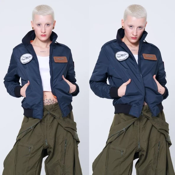 YAKALI Pilot Montu Lacivert Kumaş SYK88_L - 4