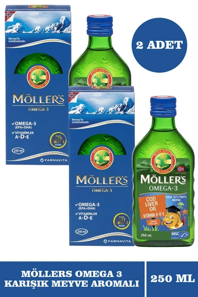 Möller's Omega-3 Balık Yağı Şurubu Tutti Frutti 250 ml 2 Adet