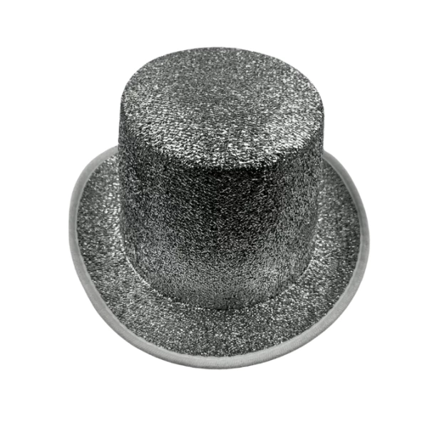 Gümüş Lüks Gofrajlı Sihirbaz Model Şapka - 3