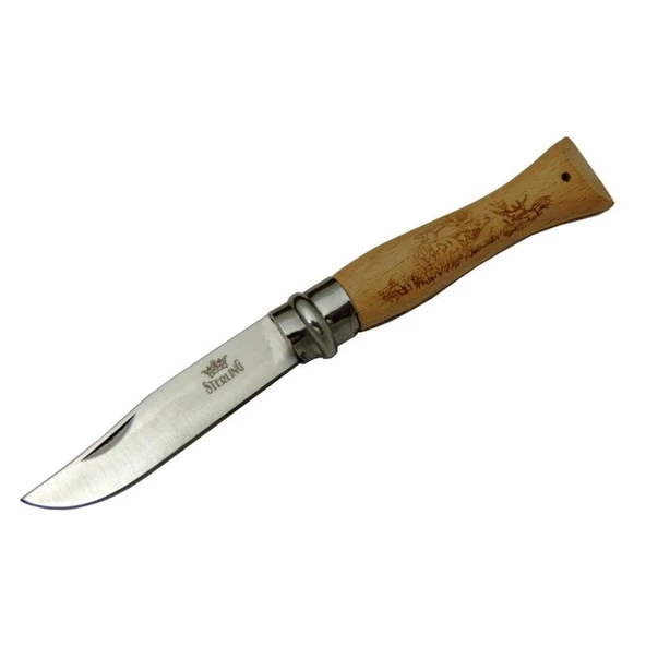 Sterling T0195 Bahçe Çakı 16 cm - Ahşap Sap, Bilezikli, Kılıflı