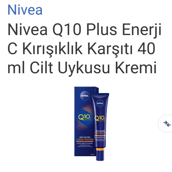 Nivea Q10 c plus  kırışıklık karşıtı krem 40 ml