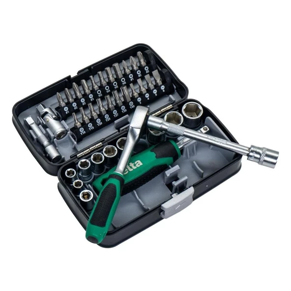 Elta 1/4" Altıköşe Cırcırlı Lokma Anahtar ve Bits Uç Seti 38 Parça - 3