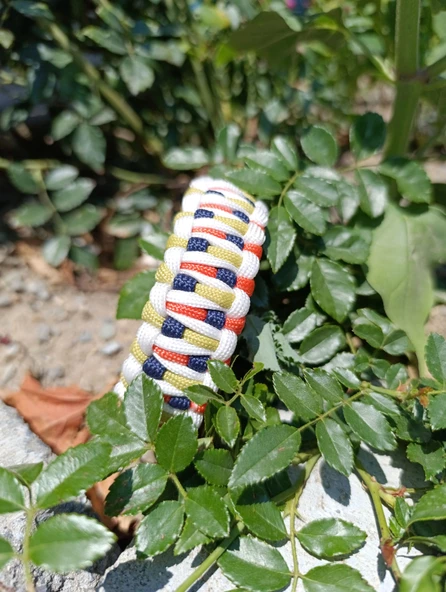 SELANOGLUDESİGN -Açık renk uyumlu paracord bileklik. Dragon model - 5