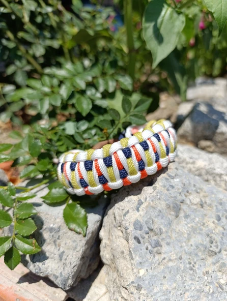 SELANOGLUDESİGN -Açık renk uyumlu paracord bileklik. Dragon model - 4