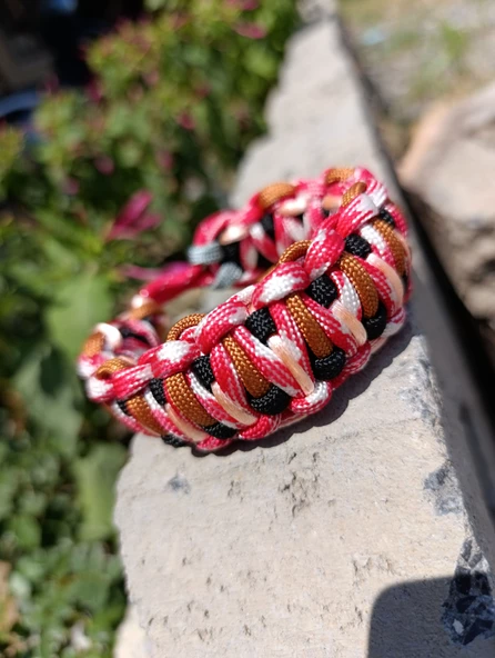 SELANOGLUDESİGN - Koyu renk ağırlıklı paracord bileklik- Ayarlanabilir tasarım - 3