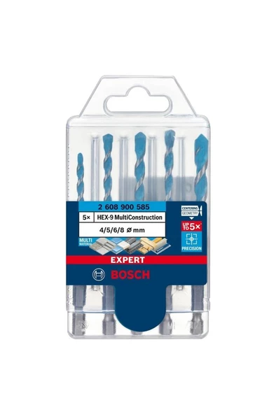 Bosch EXP HEX9 MC Bits Girişli Çok Amaçlı Matkap Ucu 5'li Set - 2608900585