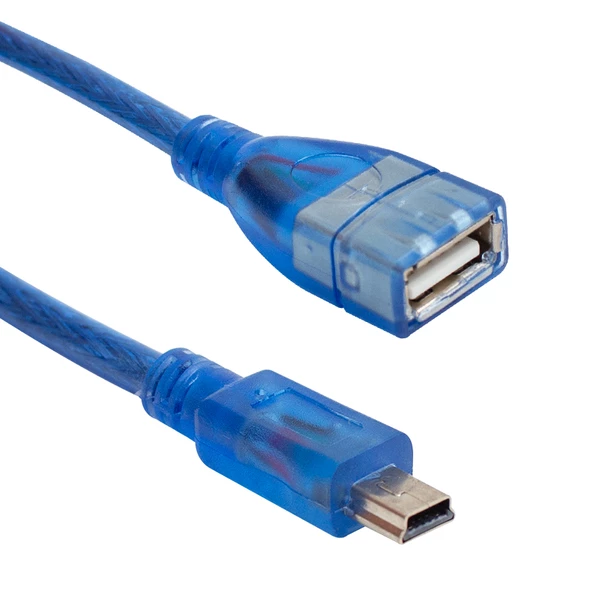 USB 5 PİN ERKEK-USB DİŞİ 1 METRE KABLO MAVİ (4593)