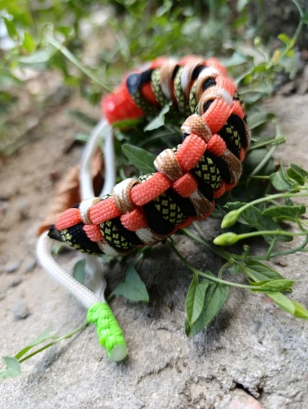SELANOGLUDESİGN - Paracord estetik tasarımlı koyu renk bileklik - 5