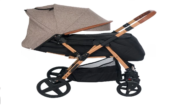 Bonibos Yukon Çift Yönlü Bebek Arabası Gold Kahve - 2
