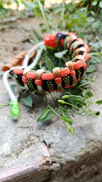 SELANOGLUDESİGN - Paracord estetik tasarımlı koyu renk bileklik - 4