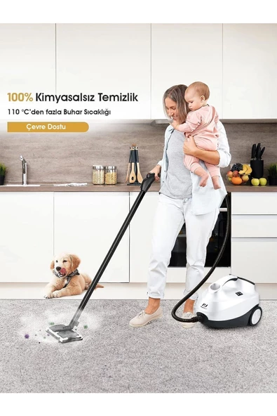 Pirantech CB-107C Çok Fonksiyonlu Buharlı Temizlik Makinası Beyaz- Buharlı Temizleyici - 4