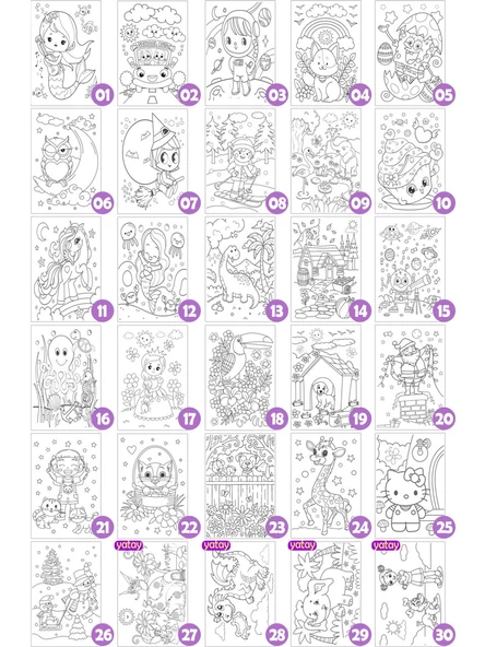 Ahtopot Çocuk Ressam Seti 20 x 30 cm Ön Çizimli Tuval 2 Adet Fırça Palet Boyalar ve Şövale - 5