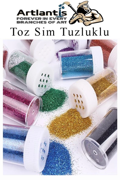 Mavi Toz Sim Tuzluklu 7 gr 3 Adet Renkli Toz Sim Epoksi Reçine Okul Etkinlik Dekarasyon Slime - 3