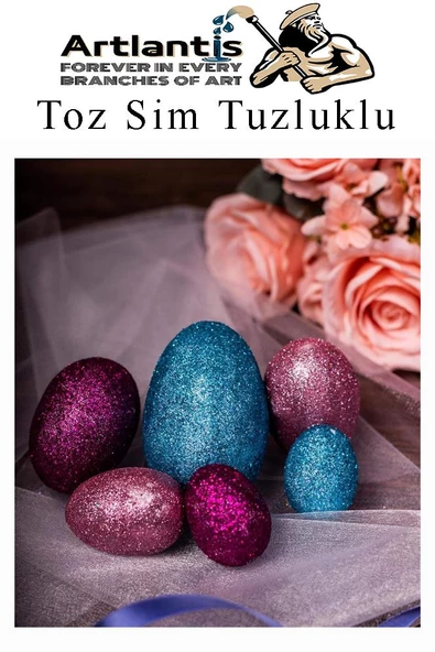 Mavi Toz Sim Tuzluklu 7 gr 3 Adet Renkli Toz Sim Epoksi Reçine Okul Etkinlik Dekarasyon Slime - 5