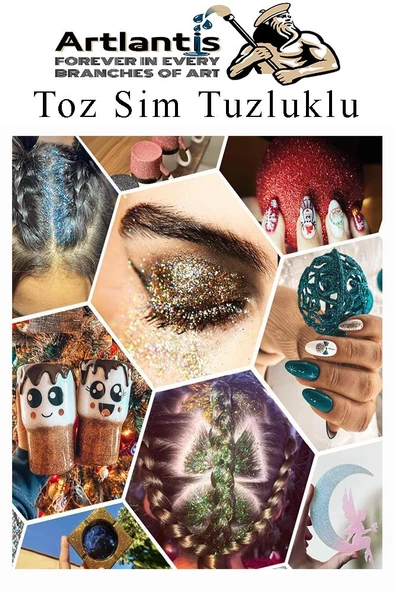 Pembe Toz Sim Tuzluklu 7 gr 3 Adet Renkli Toz Sim Epoksi Reçine Okul Etkinlik Dekarasyon Slime - 4