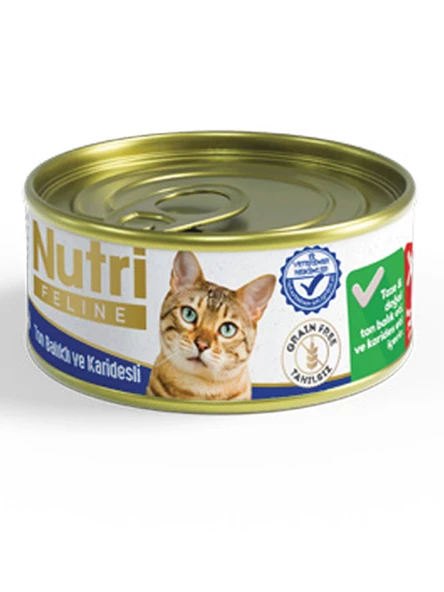 Nutri Feline 85Gr Ton Balıklı Karidesli Tahılsız 1Adet Yaş Kedi Maması