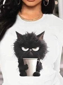 Kadın Uzun Kollu Bisiklet Yaka Baskılı Viskon Bluz - 2