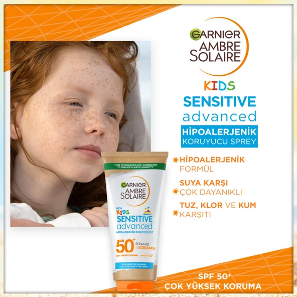 Garnier Ambre Solaire Sensitive Advanced Çocuk Hipoalerjenik Güneş Koruyucu Süt Spf50+ 175Ml - Resim 2