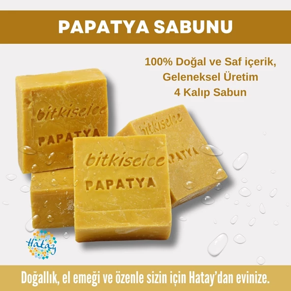 Bitkiselce Saf ve doğal içeriklerle Papatya Sabunu  450 gr (4 Kalıp)