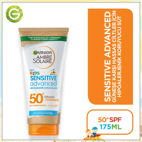 Garnier Ambre Solaire SPF50 175 ml Sensitive Advanced Hipoalerjenik Güneş Koruyucu Süt