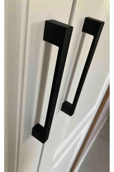 ETİK AKSESUAR Plastik Kulp Köprü Siyah 96mm & 128mm Çift Ölçü Kulp Dolap Kulp Çekmece Kulp(VİDADAHİL) - 1