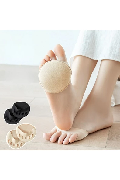 HT SAĞLIK Kadınlar için beş parmak ayak ön ayak pedleri nefes alabilen yüksek topuklu ayakkabı yastığı - Resim 3