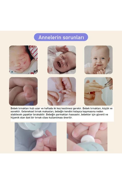 HT SAĞLIK BEBEK ve YETİŞKİN ELEKTRİKLİ MANİKÜR SETİ - HEDİYE - BEBEK TÖRPÜ - 6