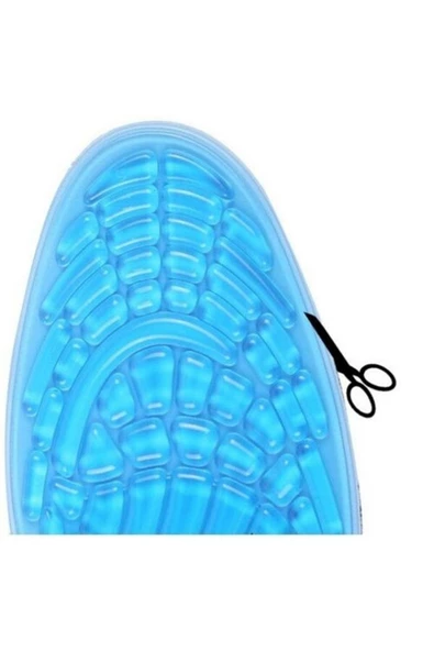 HT SAĞLIK Unisex Şok Emici Jel Ayak Astarı Mavi Tabanlık - Resim 4