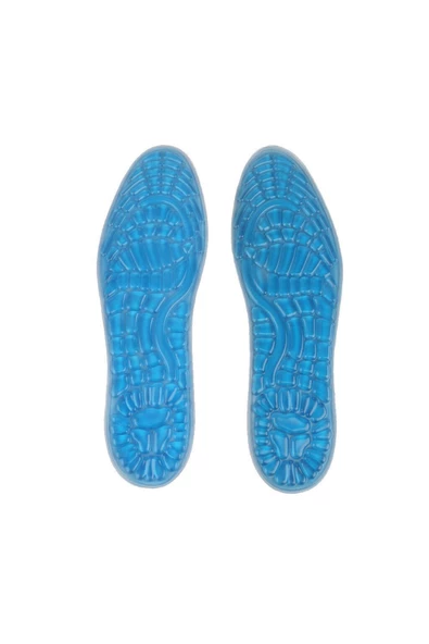 HT SAĞLIK Unisex Şok Emici Jel Ayak Astarı Mavi Tabanlık - Resim 3