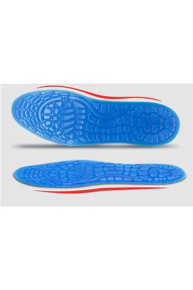 HT SAĞLIK Unisex Şok Emici Jel Ayak Astarı Mavi Tabanlık - Resim 2