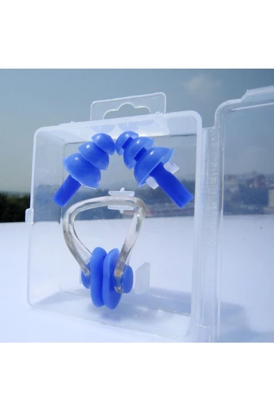 HT SAĞLIK Çocuk Ve Yetişkin Için Yüzme Ve Diğer Su Sporları Kulak Tıkaçlı Silikon Yüzme Burun Klipsi Seti - Resim 6